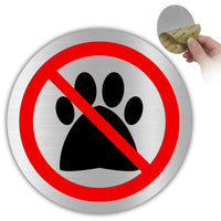 LEIASA | Panneau Animaux Non Admis - Ø 10 cm - Aluminium - Épaisseur 0,8 mm - Résistant aux intempéries - Impression UV