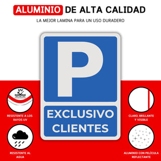 LEIASA Cartel Señal Parking - 21x28 cm - Aluminio - Reflectante - Grosor 0.8 mm - Señal Aparcamiento - Impresión UV - Resistente Exterior