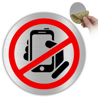 LEIASA | Panneau Téléphone Interdit - Ø 100 mm - Aluminium - Portable 