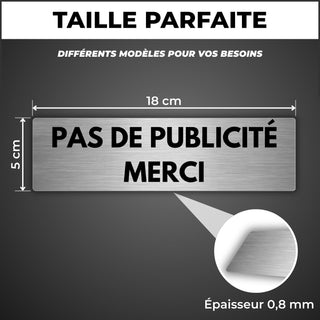 LEIASA | Panneau Adhésif Publicité Non Admise - 5x18 cm - Épaisseur 0,
