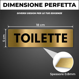 LEIASA | Segnale Toilette - 5x18 cm - Alluminio - Cartello Servizi Igi