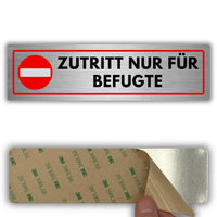 LEIASA | Schild Nur Personal - 5x18 cm - Aluminium - Warnschild Zutritt Verboten - Türschild Befugte Personen - Hinweisschild Kein Zutritt - Aufkleber Nur - Dicke 0,8 mm - (Zutritt Befugte)