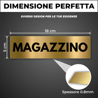 LEIASA | Segnale Magazzino - 5x18 cm - Alluminio - Targa Area Stoccagg