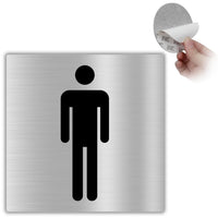 LEIASA | Schild Herren WC - 10x10 cm - Aluminium - Hinweisschild Herrentoilette - Türschild WC Männer - Schild Herren Toilette - Beschilderung Herren Sanitär - Dicke 0,8 mm - (Herren Toilette)
