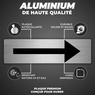LEIASA | Schild Pfeil - 5 x 18 cm - Stärke 0,8 mm - Aluminium - Selbst