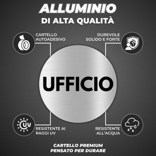 LEIASA | Segnale Adesivo Ufficio - Diametro Ø 100 mm - Spessore 0,8 mm
