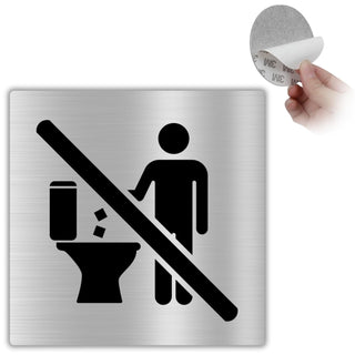 LEIASA | Schild Nichts in die Toilette Werfen - 10x10 cm - Aluminium -