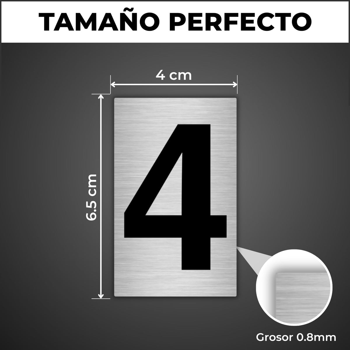 LEIASA | Numéro pour Maison - 4x6,5 cm - Aluminium - Chiffre Porte d'E