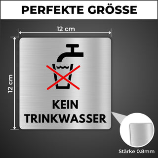 LEIASA | Schild Kein Trinkwasser - 12x12 cm - Aluminium - Kein Warnung