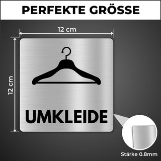 LEIASA | Schild Umkleide - 12x12 cm - Aluminium - Umkleideraum - Umkle