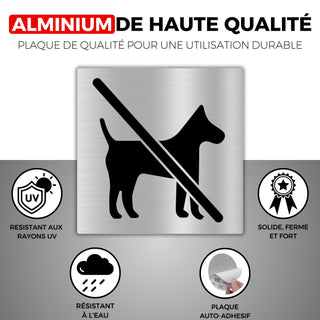 LEIASA | Panneau Autocollant Interdiction Chiens - 10x10 cm - Épaisseu