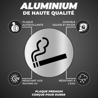 LEIASA | Panneau Adhésif Fumer Autorisé - Diamètre Ø 100 mm - Épaisseu