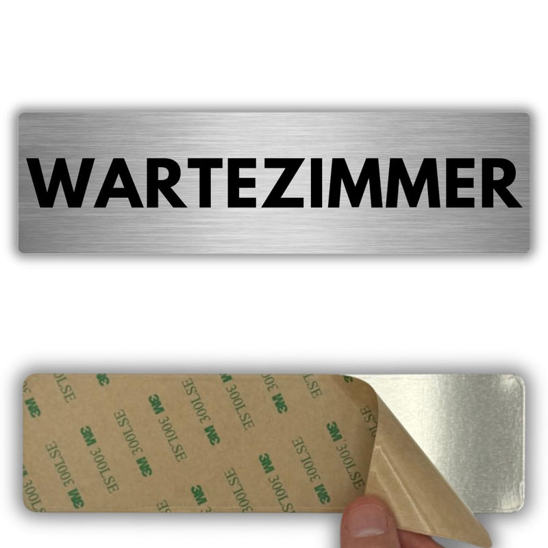 LEIASA | Schild Wartezimmer - 5 x 18 cm - Stärke 0,8 mm - Aluminium - 