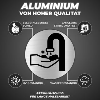 LEIASA | Selbstklebendes Händewaschschild - Dicke 0,6 mm - Durchmesser