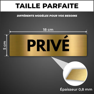 LEIASA | Panneau Privé - 5x18 cm - Aluminium - Zone Privée Accès Restr
