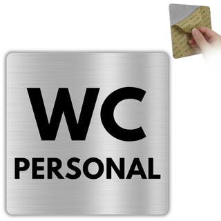 LEIASA | Schild WC Personal - 12x12 cm - Aluminium - Personaltoilette 