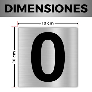 Numero Civico Adesivo - 10x10 cm - Nº 0 - Numero Appartamento Hotel - 
