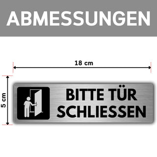 LEIASA | Selbstklebendes Schild: Bitte schließ die Tür - 5x18 cm - Dic