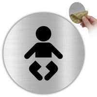 LEIASA | Panneau Espace Change Bébé - Ø 10 cm - Aluminium - Épaisseur 0,8 mm - Résistant aux intempéries - Impression UV