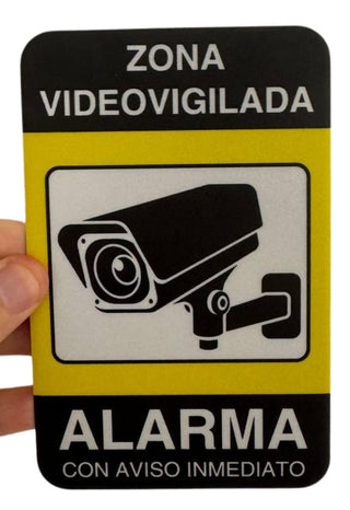 LEIASA | Panneau Vidéosurveillance - 9x14 cm - Aluminium - Site Sous A