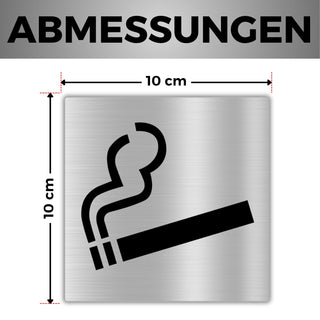 LEIASA | Selbstklebendes Raucherbereich Schild - 10x10 cm - 0,8 mm Dic