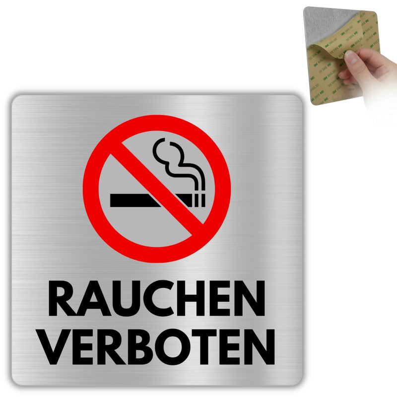 LEIASA | Schild Rauchen Verboten - 12x12 cm - Aluminium - Rauchverbot 