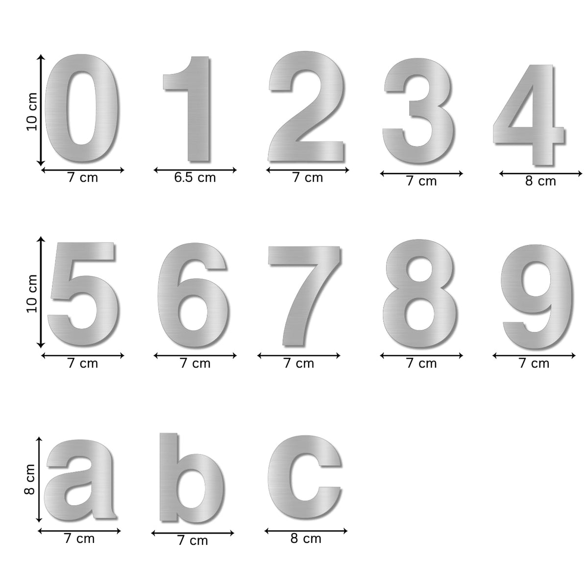 LEIASA | Numéro Adhésif Maison - 100 mm - Acier Inoxydable 304 - Nº 2 