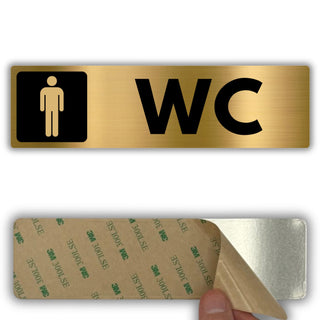 LEIASA | Schild Herren WC - 5x18 cm - Aluminium - Hinweisschild Herren