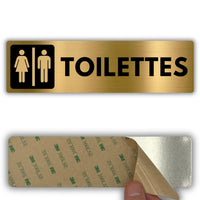 LEIASA | Panneau Toilettes Mixtes - 5x18 cm - Aluminium - Épaisseur 0,8 mm - Résistant aux intempéries - Impression UV