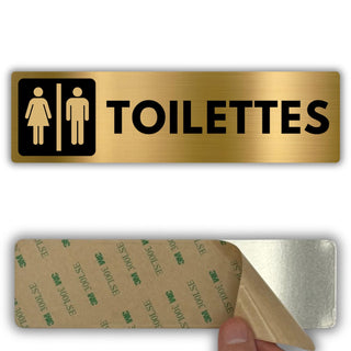 LEIASA | Panneau Toilettes Mixtes - 5x18 cm - Aluminium - WC Hommes Fe