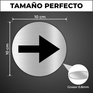 LEIASA | Segnale Adesivo Freccia Direzionale - Spessore 0,8 mm - Diame