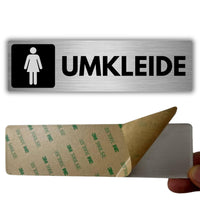 LEIASA | Selbstklebendes Schild Damen-WC - 5x18 cm - Dicke 0,8 mm - Aluminium - Schild Frauen-Toilette - Zeichen Damen-WC - 3M-Klebeschild Damentoilette - Waschraum Frauen