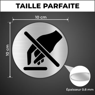 LEIASA | Panneau Adhésif Ne Pas Toucher - Diamètre Ø 100 mm - Épaisseu