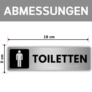 LEIASA | Selbstklebendes Schild Herren-WC - 5x18 cm - Dicke 0,8 mm - A