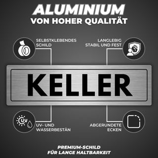 LEIASA | Schild Keller - 5 x 18 cm - Stärke 0,8 mm - Aluminium - Selbs