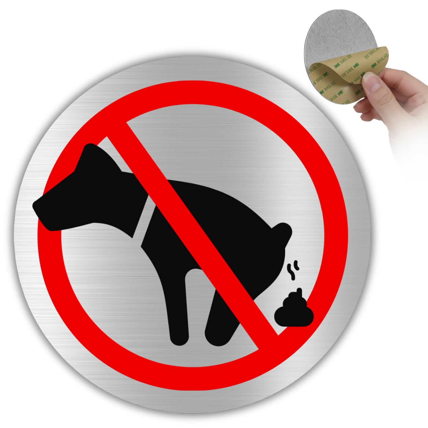 LEIASA | Panneau Déjections Canines Interdites - Ø 100 mm - Aluminium 