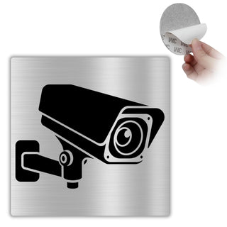 LEIASA | Selbstklebendes "Videoüberwachung"-Schild – 10x10 cm – 0,8 mm