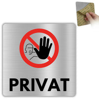 LEIASA | Schild Privat - 12x12 cm - Aluminium - Privatbereich - Privatgrundstück - Kein Zutritt - Nur für Personal - Zutritt verboten - Türschild - Hinweisschild - Dicke 0,8 mm - (Privat)