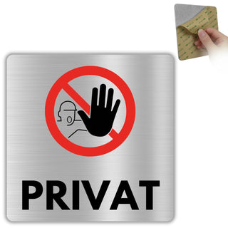 LEIASA | Schild Privat - 12x12 cm - Aluminium - Privatbereich - Privat