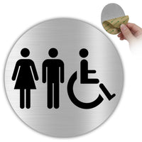 LEIASA | Panneau Toilettes - Ø 10 cm - Aluminium - Épaisseur 0,8 mm - Résistant aux intempéries - Impression UV