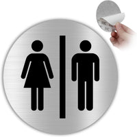 LEIASA | Selbstklebendes WC-Schilder für Frauen & Männer - Dicke 0,6 mm - Durchmesser Ø 100 mm - Aluminium Toilettenbeschilderung - Selbstklebendes WC-Schilder für Frauen & Männer