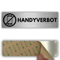 LEIASA | Selbstklebendes Schild Handyverbot - 5x18 cm - Aluminium - Hinweis Handys verboten - Verbotsschild Mobiltelefon - Telefonieren untersagt - Dicke 0,8 mm- (Handyverbot)