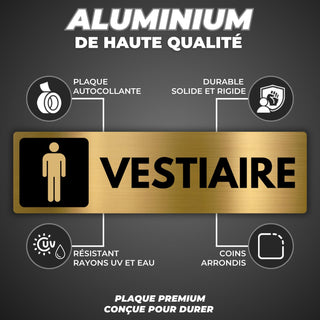 LEIASA | Panneau Vestiaire Homme - 5x18 cm - Aluminium - Casiers Messi