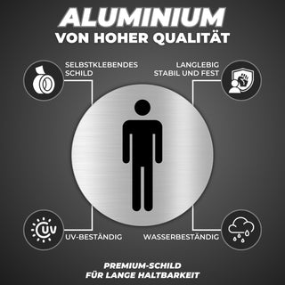 LEIASA | Selbstklebendes WC-Schilder für Männer - Dicke 0,6 mm - Durch