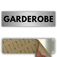 LEIASA | Schild Garderobe - 5x18 cm - Aluminium - Türschild Kleiderablage - Hinweisschild Garderobenraum - Aufkleber Mantelablage - Dicke 0,8 mm - (Garderobe)