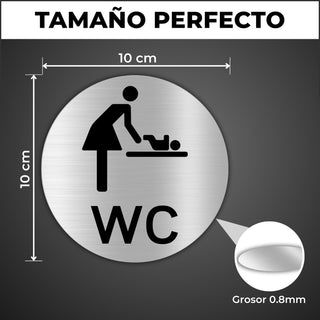 LEIASA | Wickelraum Schild - 5x18 cm - Aluminium - Mutter-Kind-Toilett
