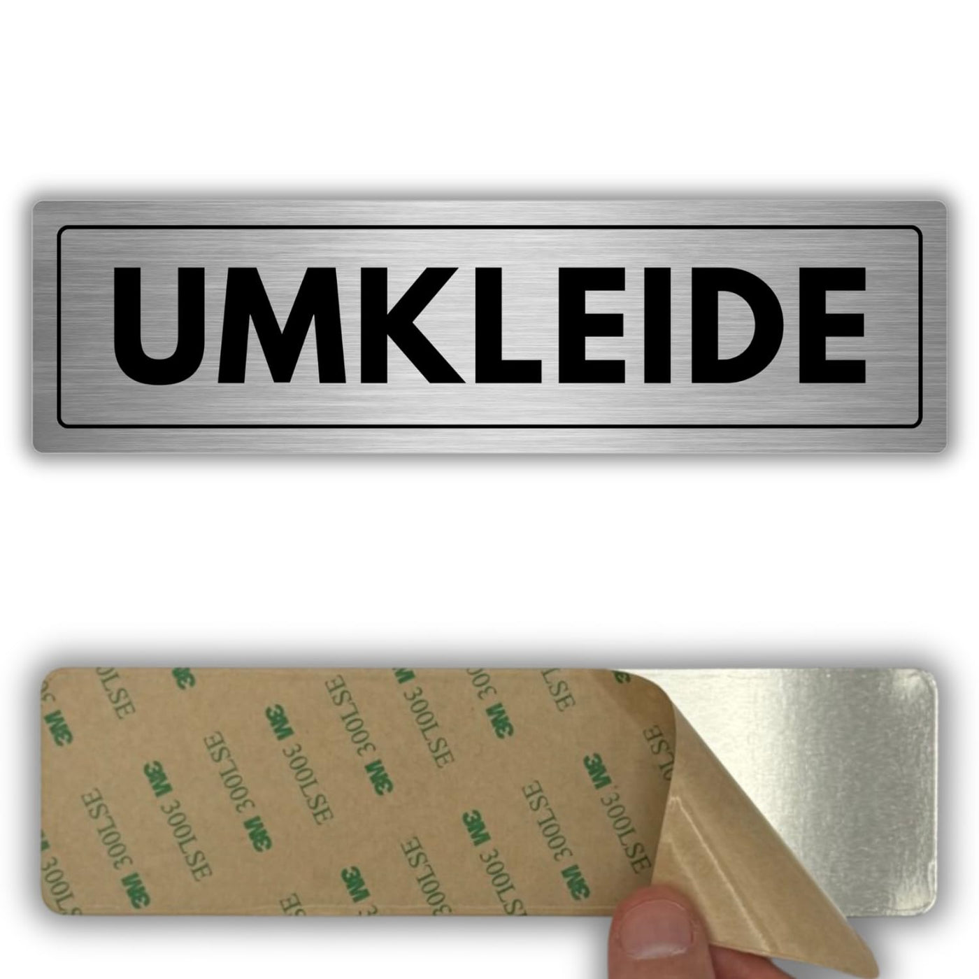 LEIASA | Selbstklebendes Schild Umkleide - 5x18 cm - Aluminium - Hinwe
