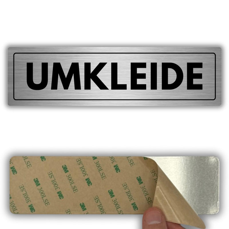 LEIASA | Selbstklebendes Schild Umkleide - 5x18 cm - Aluminium - Hinwe