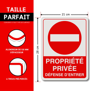 LEIASA | Panneau d'interdiction d'accès - 21x28 cm - Aluminium réfléch