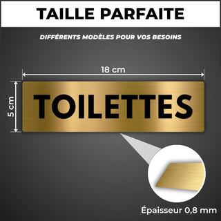 LEIASA | Panneau Toilettes - 5x18 cm - Aluminium - WC Sanitaires Colle